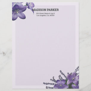 Membrete Púrpura Campanula Letterhead