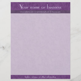 Membrete Púrpura rica texturizada con lavanda