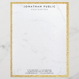 Membrete Purpurina elegante del oro y plantilla moderna de