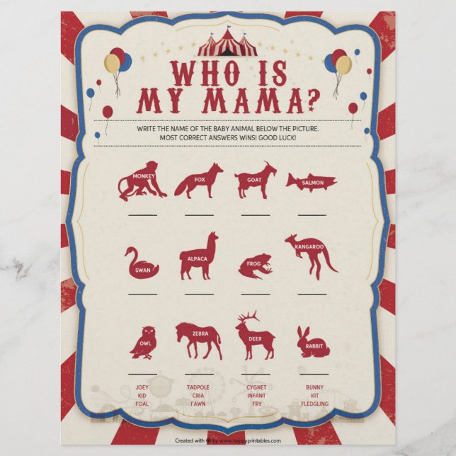 Membrete ¿Quién es mi mamá? (Anverso)