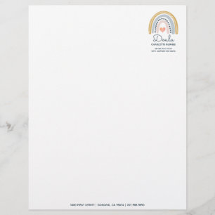 Membrete Rainbow Heart Doula Business Letterhead