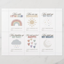 Membrete Rainbow Valentine’s Day Cards for Kids Classroom