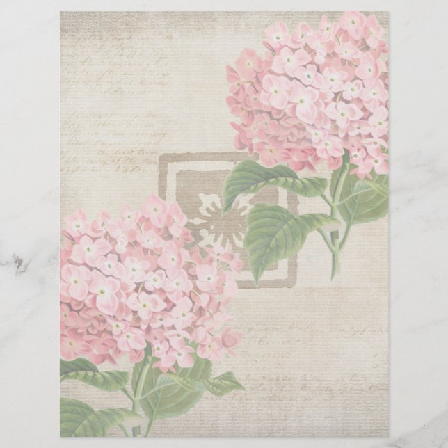 Membrete Ramos de Hortensias Rosas II (Anverso)