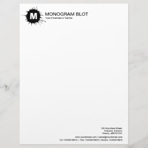 Membrete Ranura de monograma - Negro