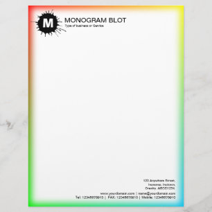 Membrete Ranura de monograma - Negro - Borde de color