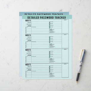 Membrete Rastreador de contraseñas básico con nombre de u