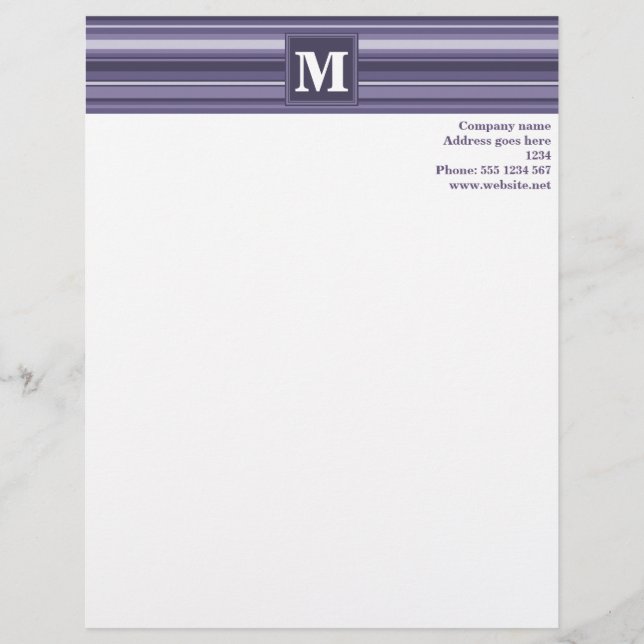 Membrete Rayas moradas monográficas (Anverso)