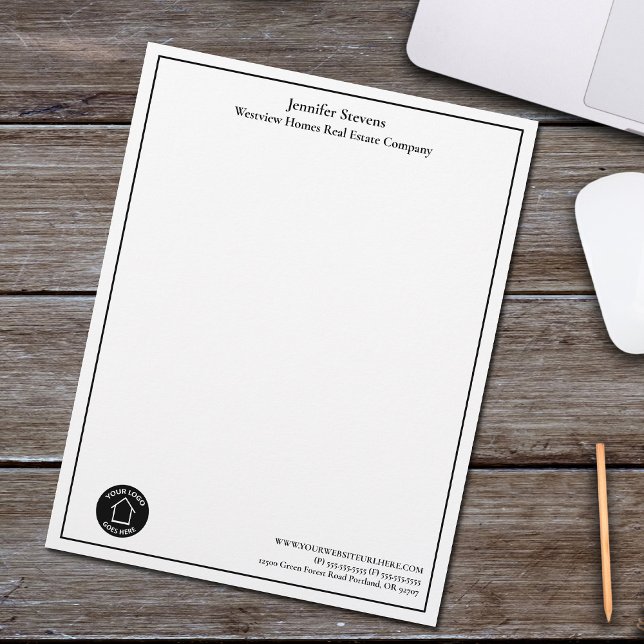 Membrete Real Estate Company Custom Business Logo Office (Subido por el creador)