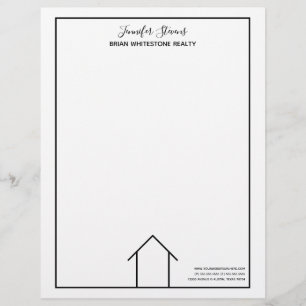 Membrete Real Estate House Simple Moda Personalizado Negoci