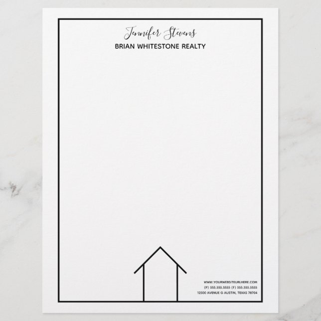 Membrete Real Estate House Simple Moda Personalizado Negoci (Anverso)