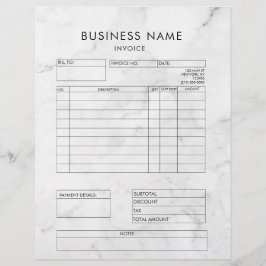 Membrete Recepción de Factura de Mármol Elegante Profesiona