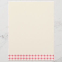 Membrete Recetas de Gingham Rosa Rubor Cuadros Femenino Lin