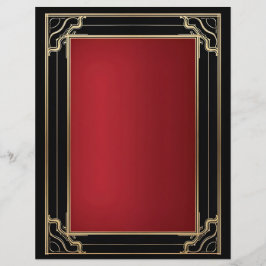 Membrete Red Gold Black Art Deco Luxury