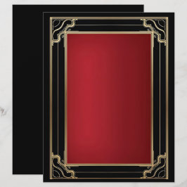 Membrete Red Gold Black Art Deco Luxury