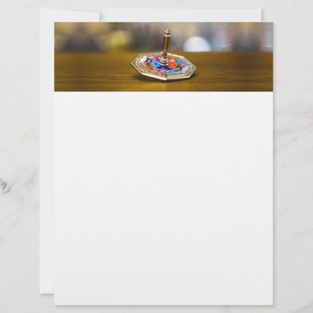 Membrete Regalo de dreidel de Hanukkah SlipperyJoe base oct (Anverso)