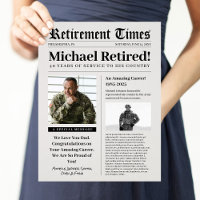 Regalo de Rótulo de retiro de periódico para veter
