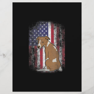 Membrete Regalo Patriótico Whippet American Flag Perg Lover