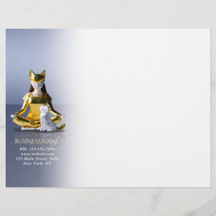Membrete Relieve metalizado dorado Origami Yoga Meditación 