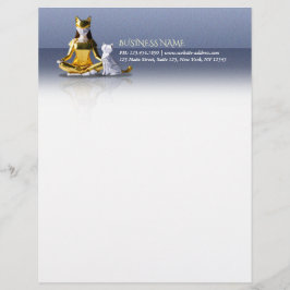 Membrete Relieve metalizado dorado Origami Yoga Meditación 