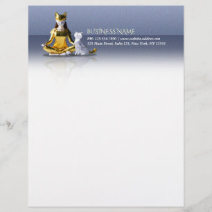 Membrete Relieve metalizado dorado Origami Yoga Meditación 