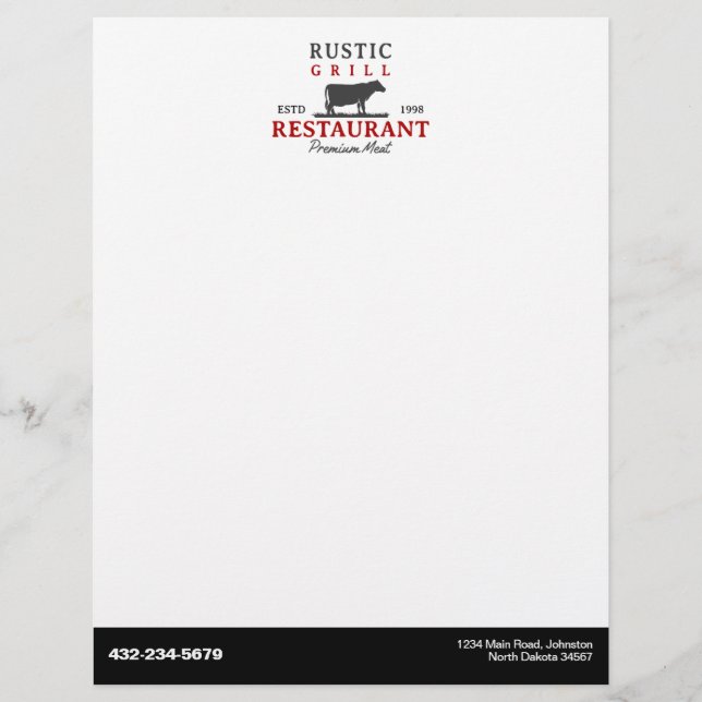 Membrete Restaurante o cualquier otro negocio (Anverso)