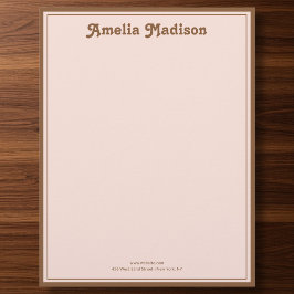 Membrete Retro Simple Blush Pink Orange