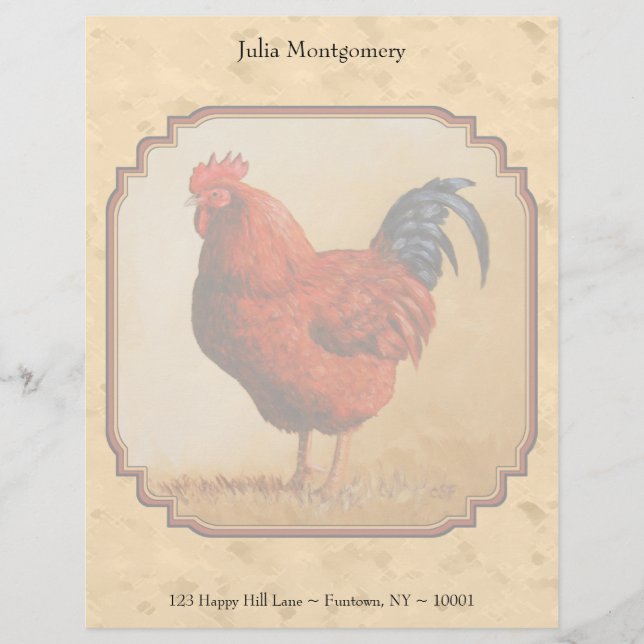 Membrete Rhode Island Red Chicken Beige (Anverso)