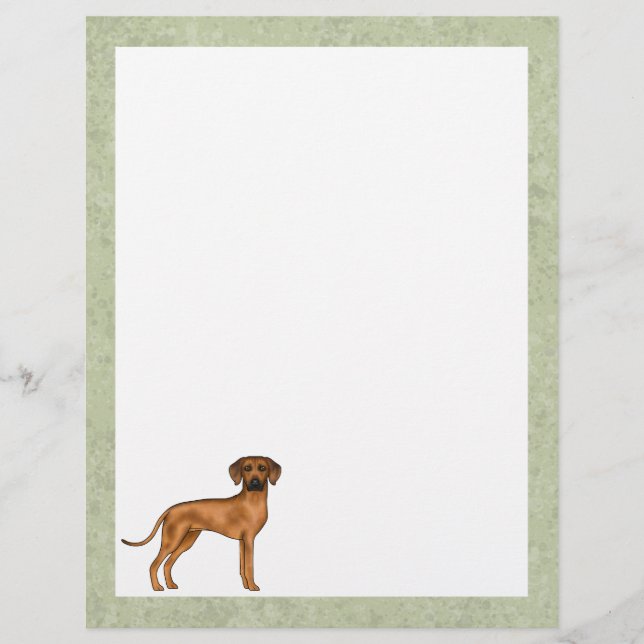 Membrete Rhodesian Ridgeback Perro León Africano Lindo Verd (Anverso)
