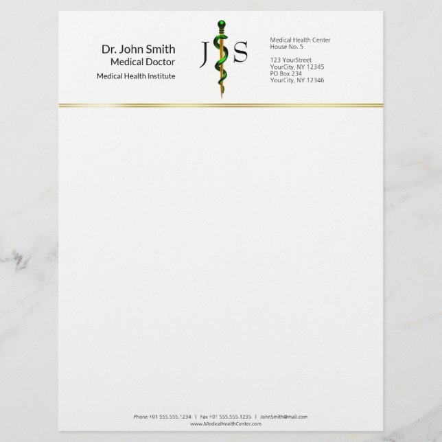 Membrete Rod de oro herbal de Asclepius Green Medical (Anverso)