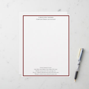 Membrete Rojo Blanco Profesional Personalizado 