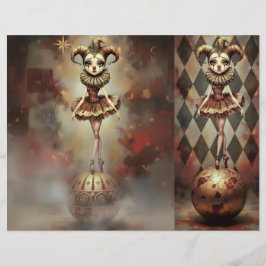 Membrete  Romantic Clown Scrapbooking Sheet