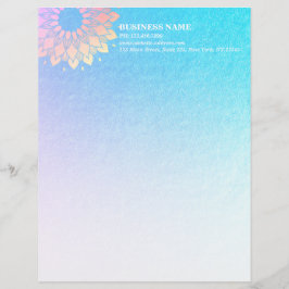 Membrete Rosa de Relieve metalizado dorado Mandala