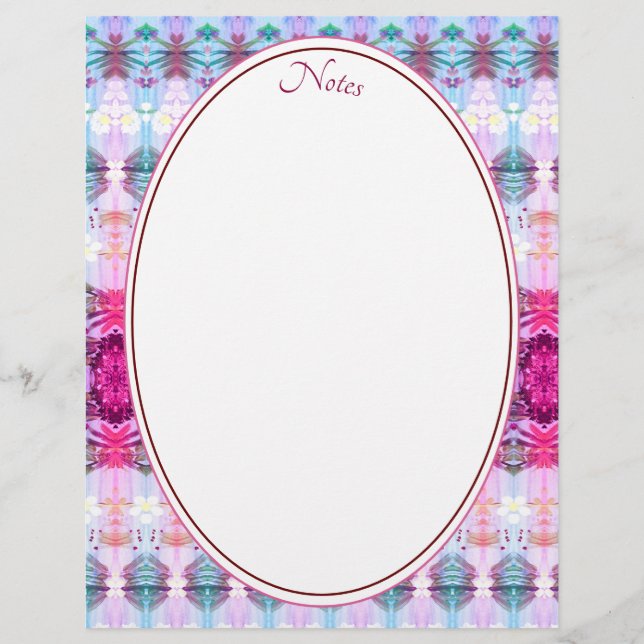 Membrete Rosa turquesa y blanco (Anverso)