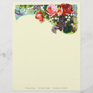 Membrete Rosa victoriano ~ Letterhead