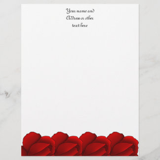 Membrete rosas rojas bonito personalizadas