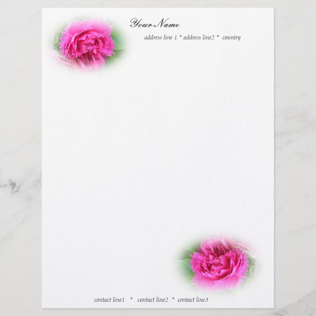 Membrete rosas silvestres rosadas (Anverso)