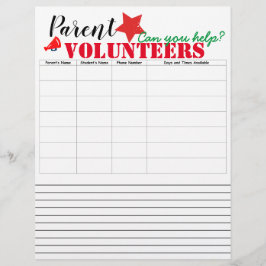 Membrete Rótulo de padres voluntarios