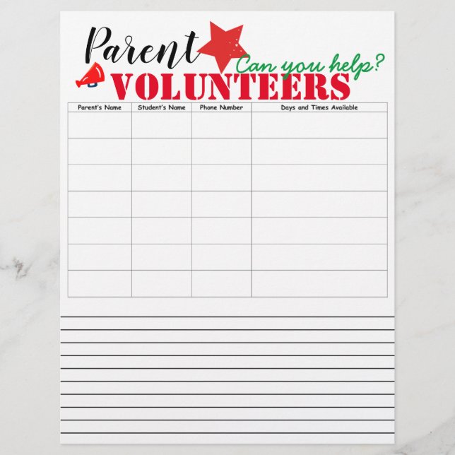 Membrete Rótulo de padres voluntarios (Anverso)