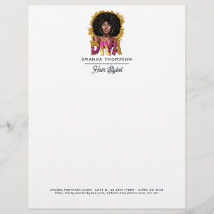 Membrete Salón de Belleza Afro Diva