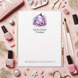 Membrete Salón de Uñas Acuarela Chic