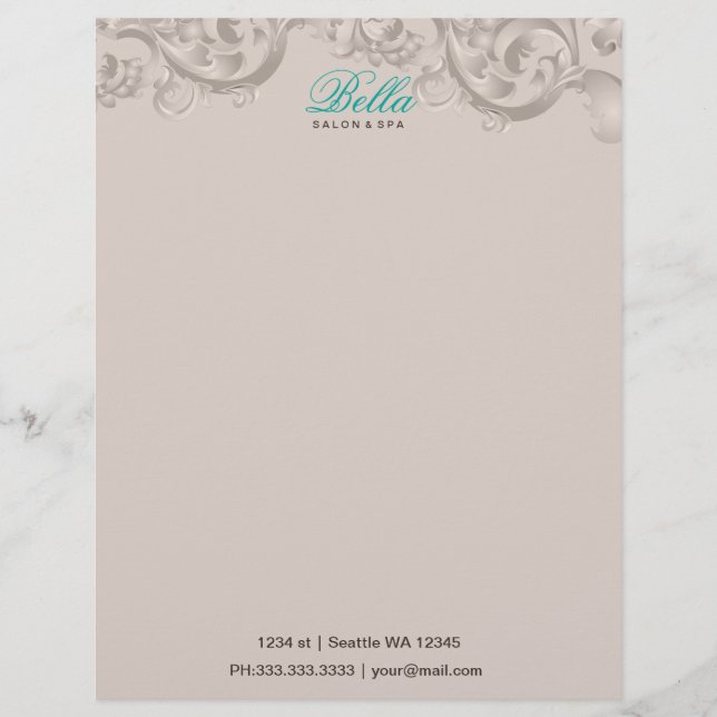 Membrete salón y spa Letterheads (Anverso)
