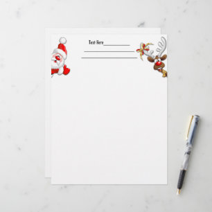 Membrete Santa y los renos Feliz Personalizado