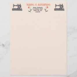 Membrete sastre de máquina de coser de época