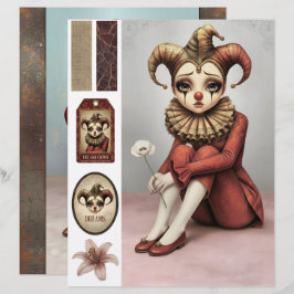 Membrete Scrapbooking Sheet whimsical gothic illustration