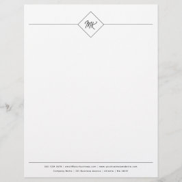 Membrete Script profesional monograma personalizado