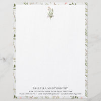 Sencilla vegetación rústica | Monograma Letterhead