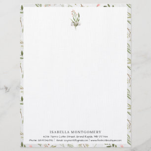 Membrete Sencilla vegetación rústica Monograma Letterhead