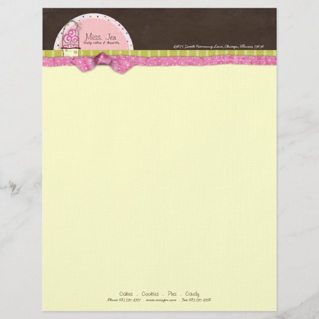 Membrete Señorita. Jen Basket Letterhead (Anverso)