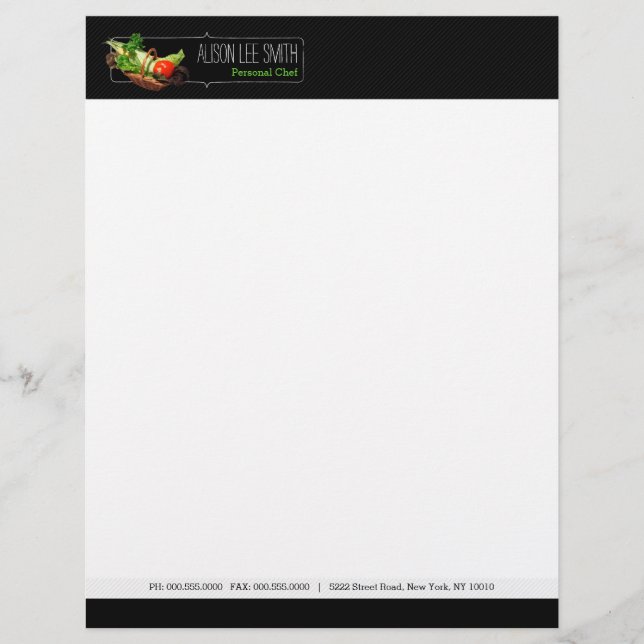 Membrete Servicio de cocina y de chef personal (Anverso)
