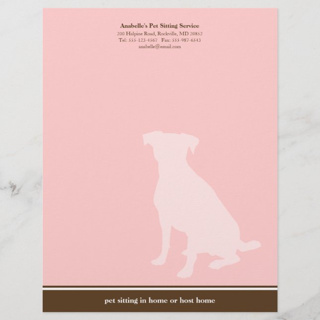 Membrete Servicio personalizado de cuidado de mascotas cani (Anverso)